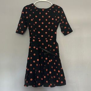 Halloween belted fit and flare mini dress